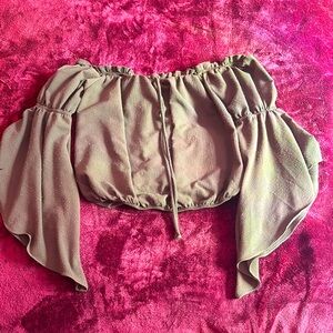 Off-Shoulder Olive Green Top